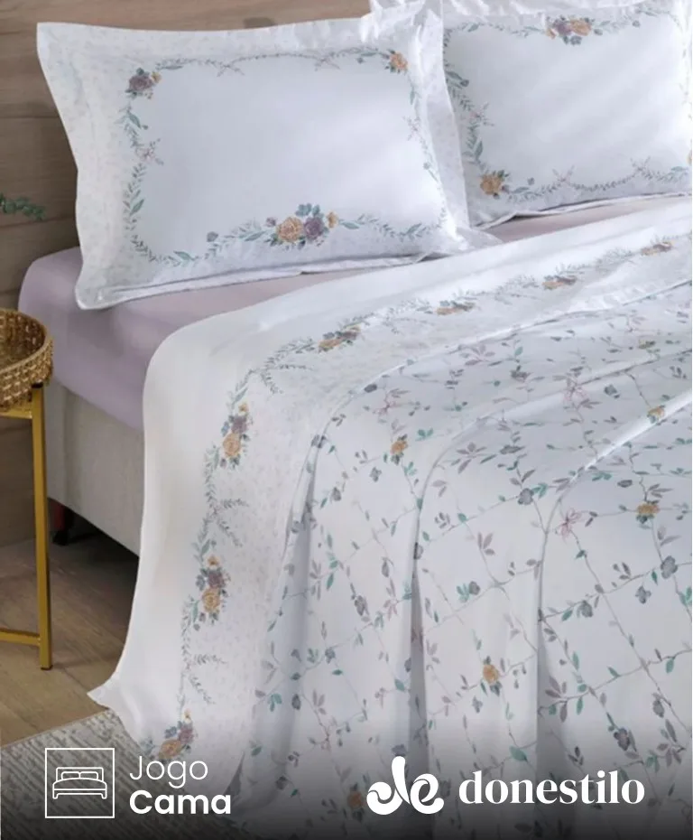 Jogo de Cama Casal 4 peças Döhler Leonor