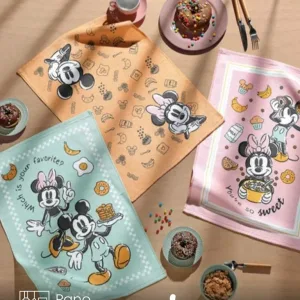 Pano de Copa Döhler Prata Mickey e Minnie 25 medindo 45X65 cm