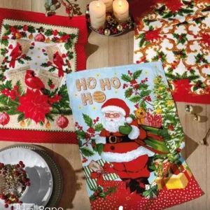 Pano de Copa Prata Natal 113 medidas 45X65 cm Döhler