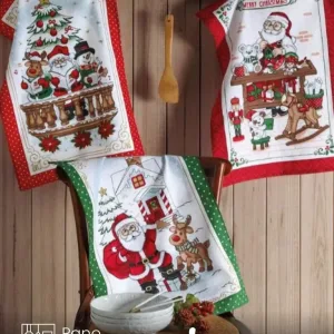 Pano de Copa Prata Natal 97 medidas 45X65 cm Döhler