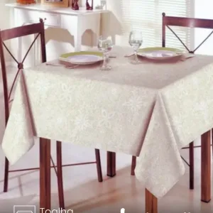 Toalha de Mesa Quadrada Döhler 4 lugares Athenas Eliete 1,40X1,40 m