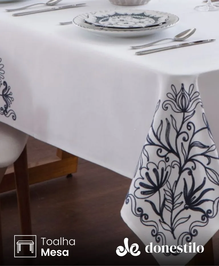 Toalha de Mesa Quadrada Jolitex 8 lugares Holanda 1,80X1,80 m