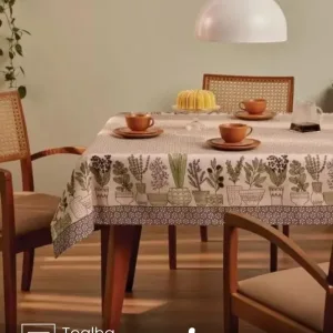 Toalha de Mesa Quadrada Lepper 4 lugares Jardim 1,40X1,40 m