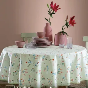 Toalha de Mesa Redonda 4 lugares Athenas Erica 1,60 m Döhler