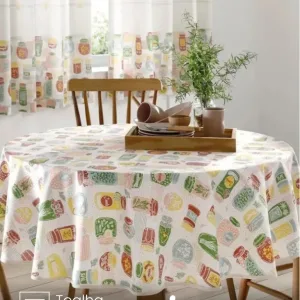 Toalha de Mesa Redonda Döhler 4 lugares Athenas Ester 1,60 m