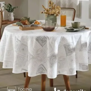 Toalha de Mesa Redonda Döhler 4 lugares Athenas Martin 1,60 m