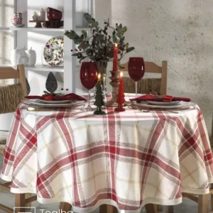Toalha de Mesa Redonda Döhler 4 lugares Celebra Natal 99 medidas 1,60 m