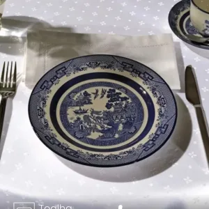 Toalha de Mesa Redonda Döhler 4 lugares Requinte II TJ5796 medindo 1,60 m