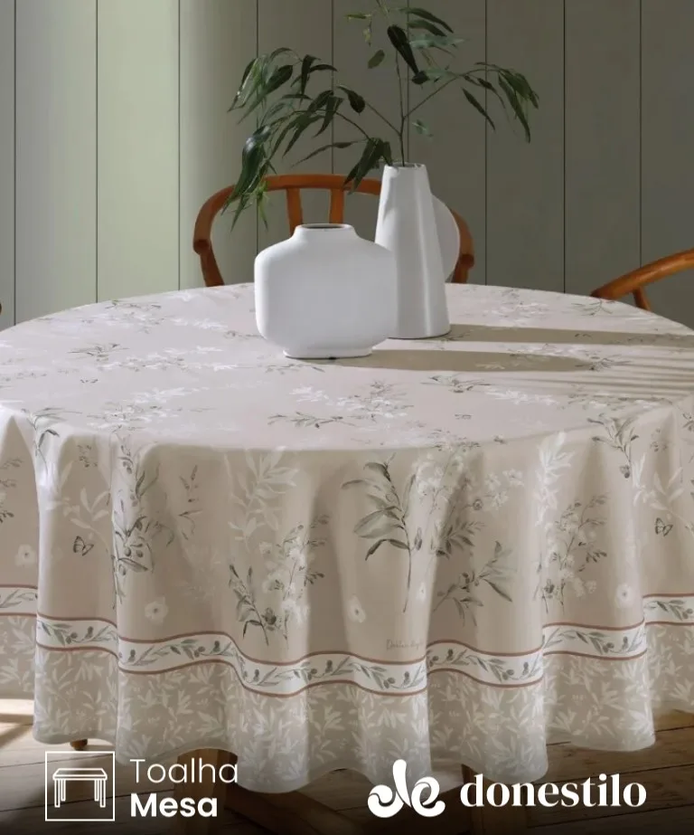 Toalha de Mesa Redonda 6 a 8 lugares Renova Adele 1,80 m Döhler