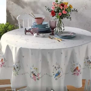 Toalha de Mesa Redonda 6 a 8 lugares Renova Jardim 1,80 m Döhler