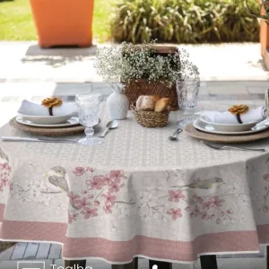 Toalha de Mesa Redonda Lepper 4 lugares Campos 1,55 m