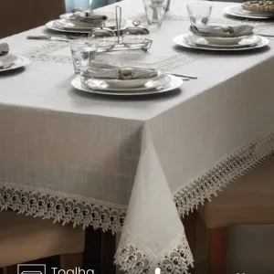 Toalha de Mesa Retangular Jolitex 6 lugares Delhi 1,50X2,20 m