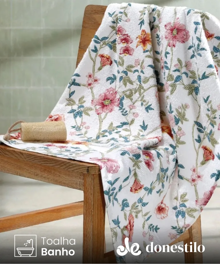 Toalha de Banho Döhler Prisma Fiorella Medindo 70X140 cm