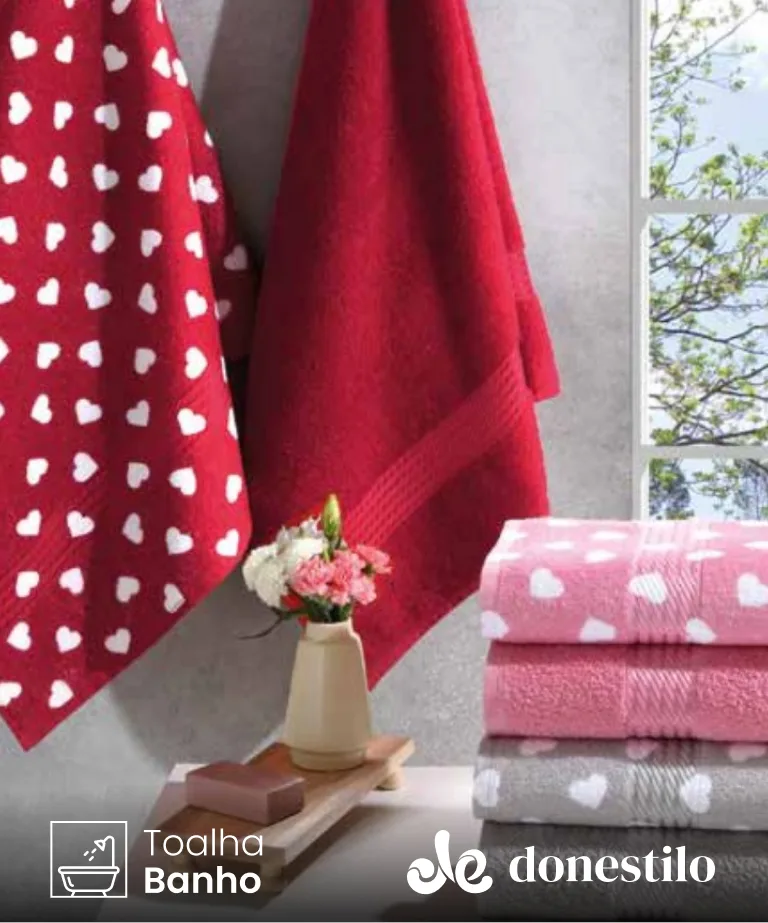Toalha de Banho Döhler Prisma Love 70X140 cm