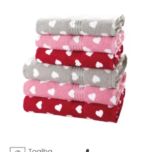 Toalha de Rosto Döhler Prisma Love 50X80 cm