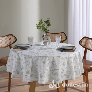 Toalha de Mesa Redonda Athenas Legumes 1,60 m Döhler