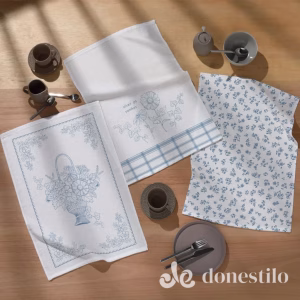 Pano de Copa Prata Floral Sereno 45X65 cm Döhler (1 peça)